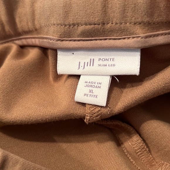 J. Jill Pointe Slim Leg Pull On Camel Tan Pants - Picture 12 of 13